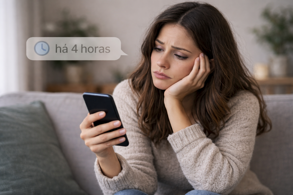 Ele demora horas para responder mensagem